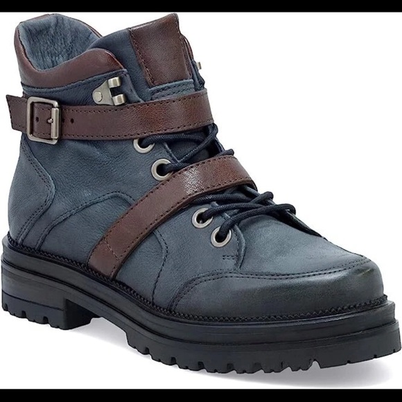 MIZ MOOZ Duke Boots Buckle Zip BlueOcean